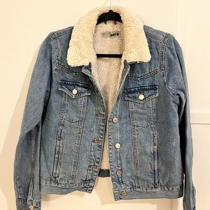 Topshop Fur Lined Denim Jacket